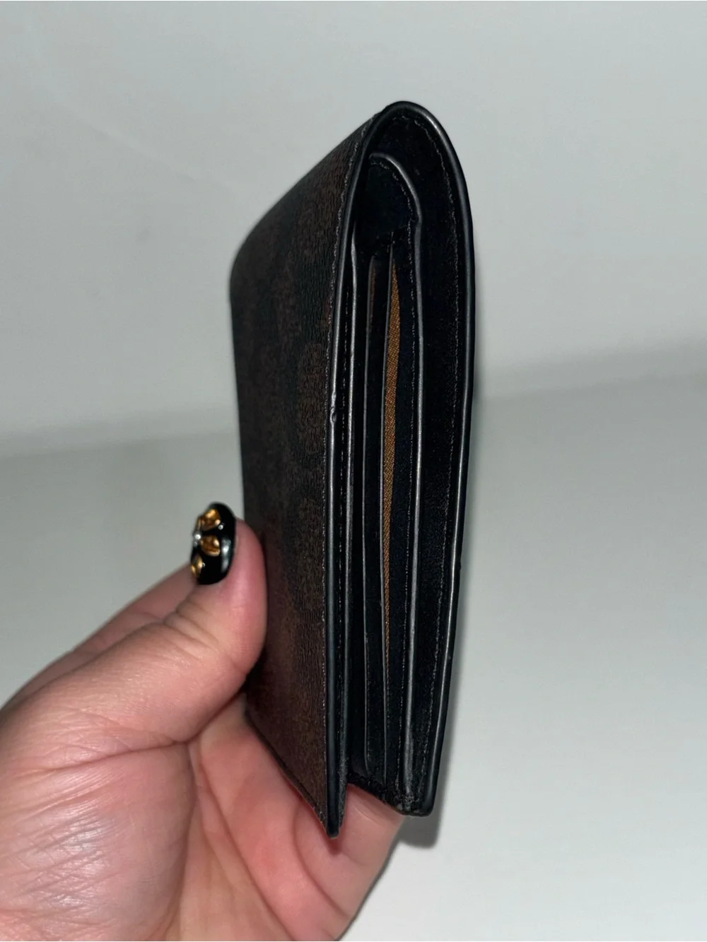 Coach Signature Brown Long Bifold Wallet